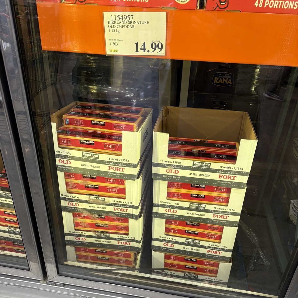 Kirkland Signature old cheddar cheese at costco