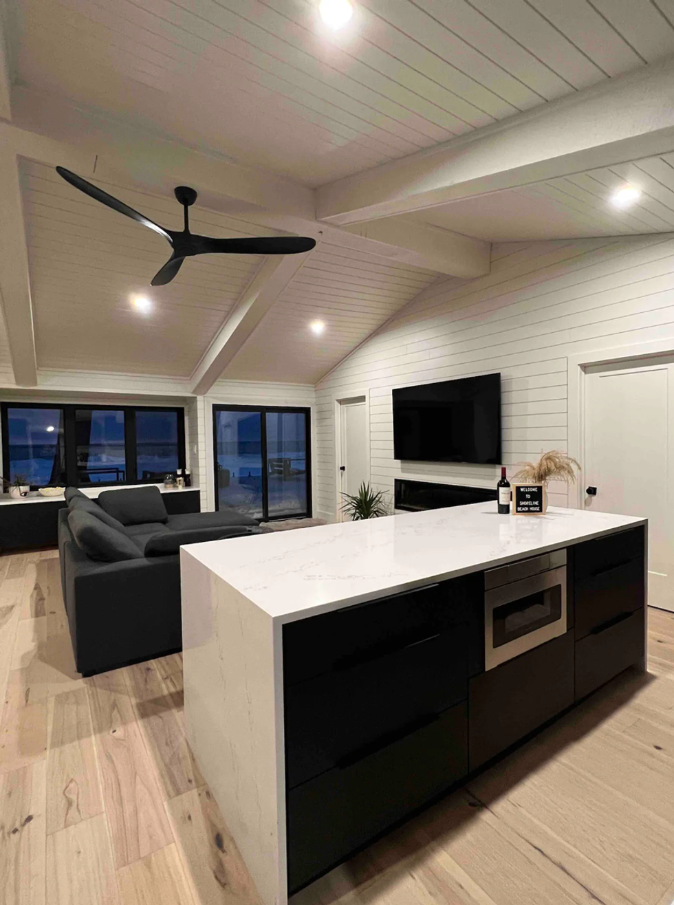 Kitchen and sitting area.