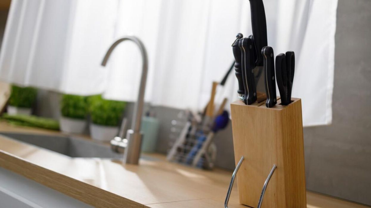 Knives in a kitchen.