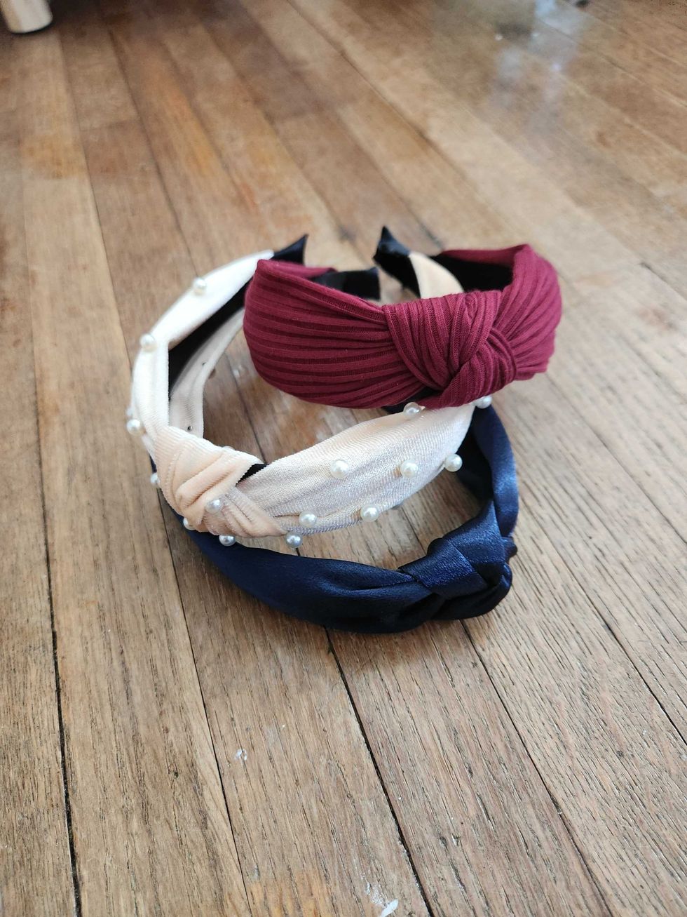 Knotted headbands.