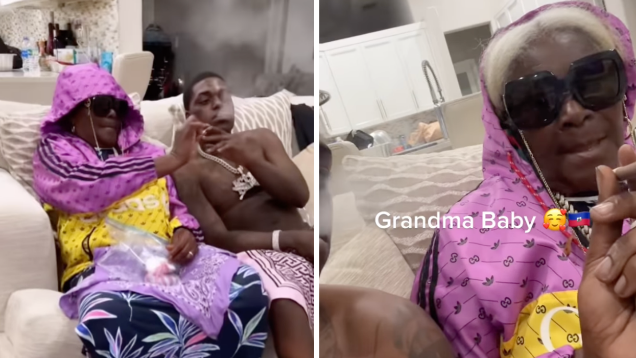 Kodak Black and his Grandma. Right: Kodak Black's grandma.