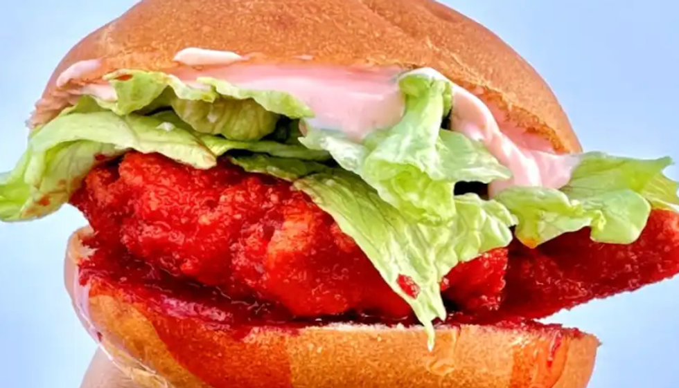 Kool-Aid chicken burger.