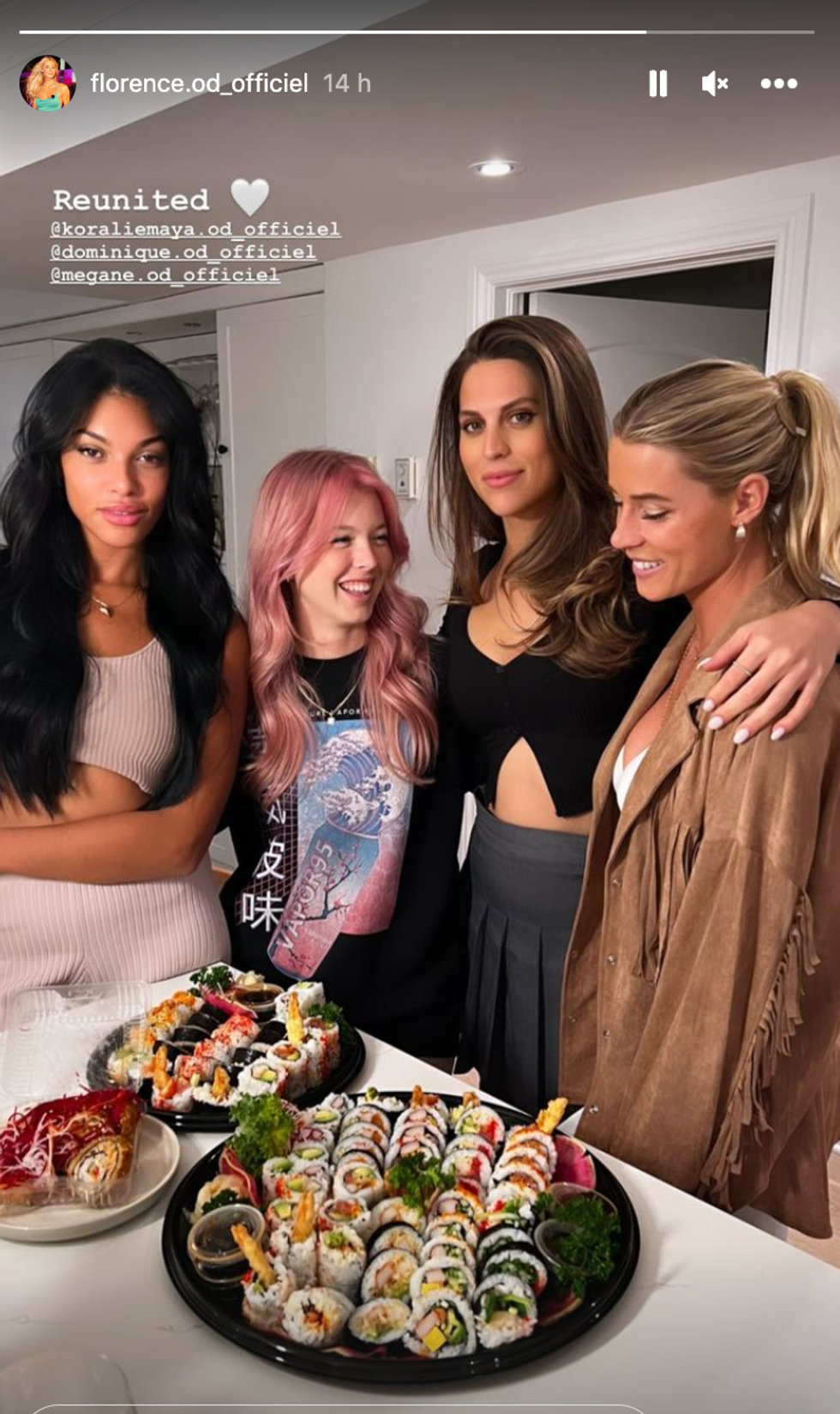 Koralie-Maya, M\u00e9gane, Dominique et Florence.