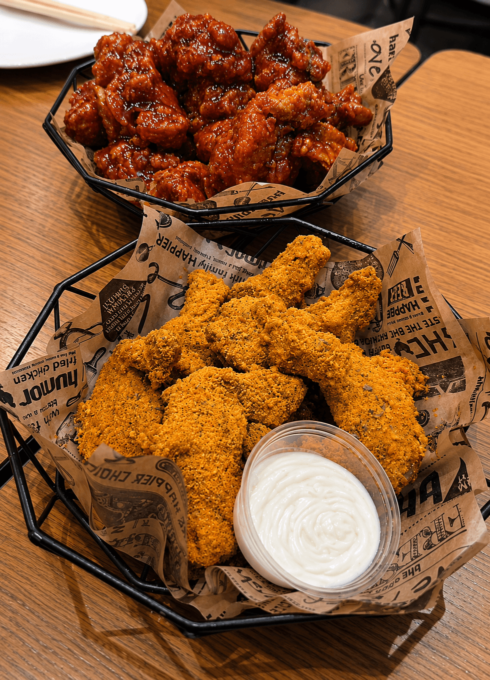 Korean fried chicken from u200bBHC Chicken.