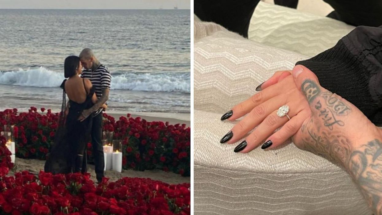 Kourtney Kardashian & Travis Barker Got Engaged & The Ring Is Apparently Worth $1 Million