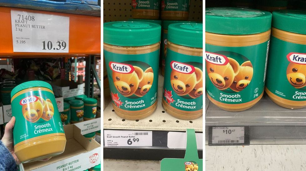 kraft peanut butter jars at costco, sobeys and walmart