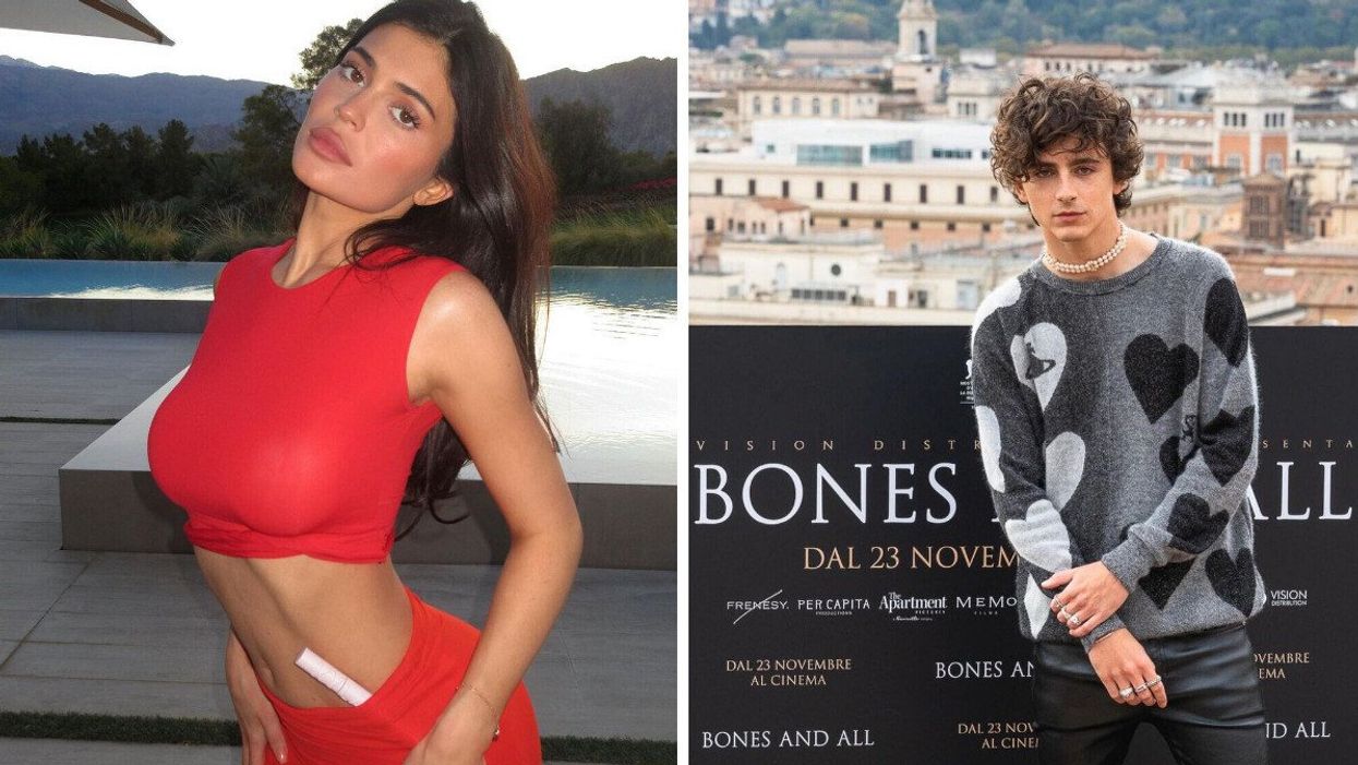 Kylie Jenner. Right: Timothée Chalamet.