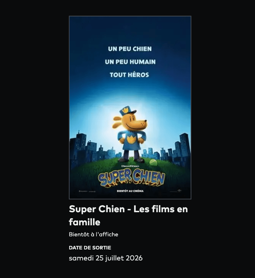 L'affiche du film Super Chien.