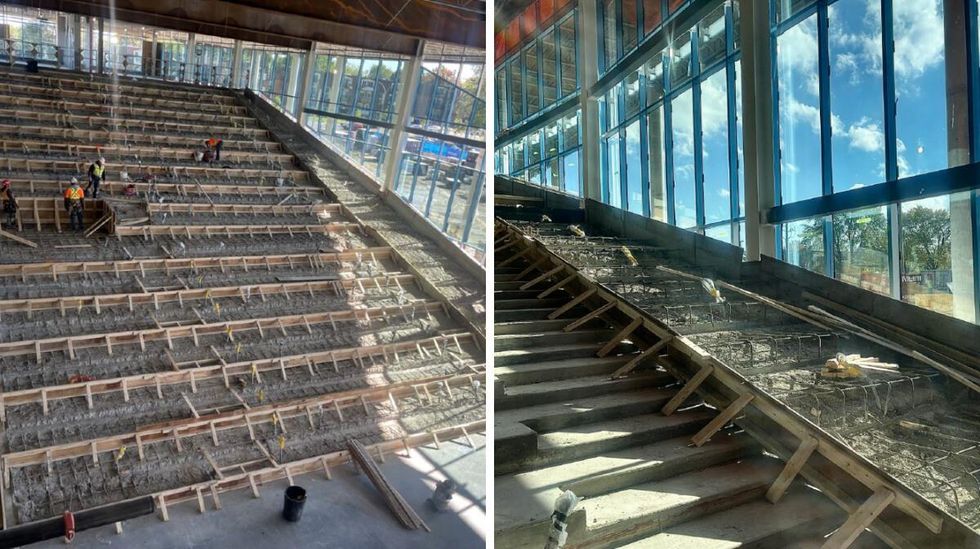 L'amphit\u00e9\u00e2tre en construction.