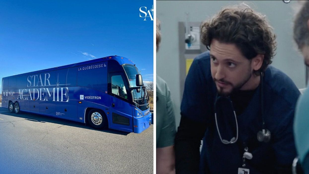 L'autobus de Star Académie. Droite : L'émission STAT.