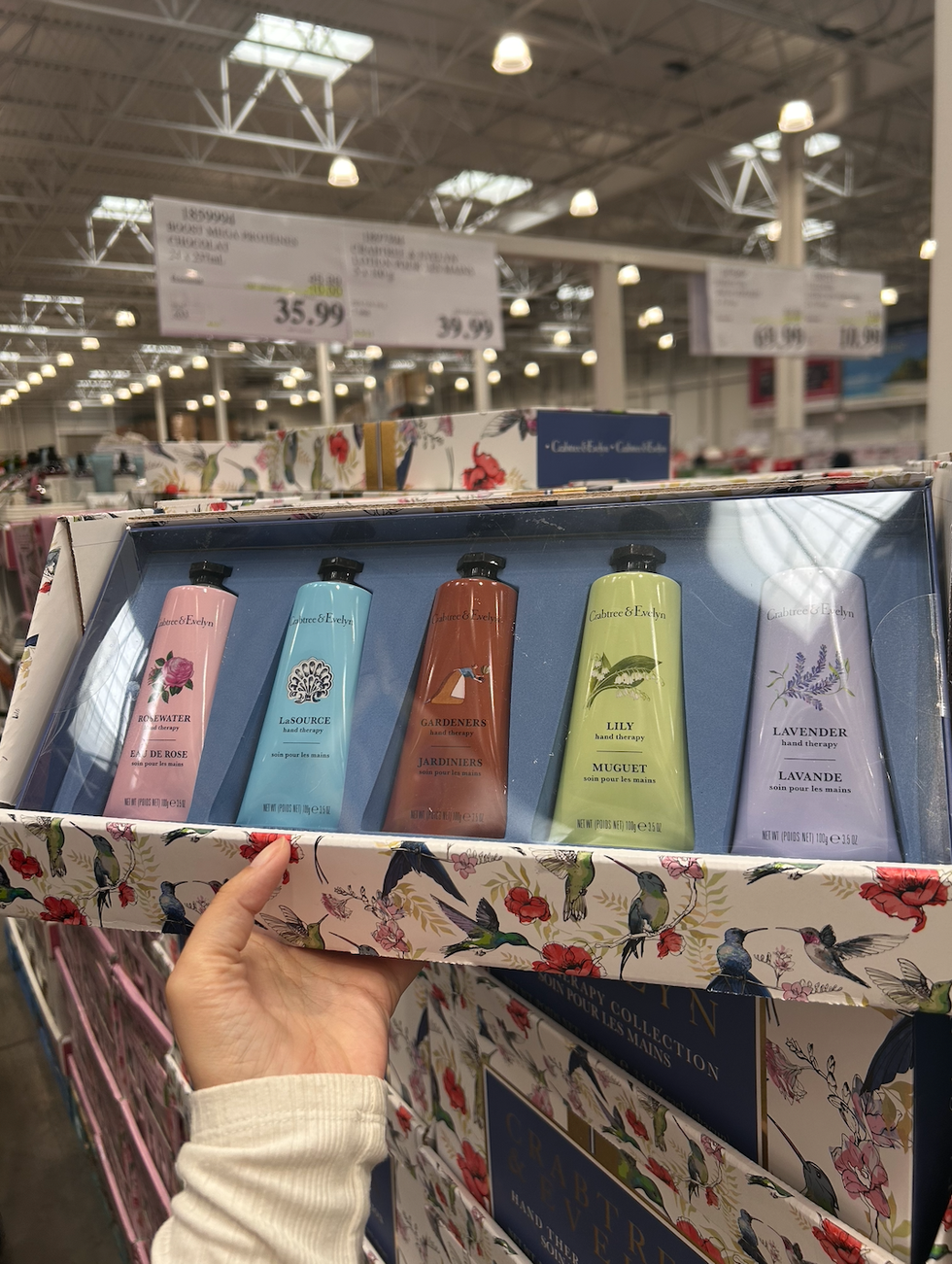 L'ensemble de lotions pour les mains Crabtree & Evelyn au Costco.