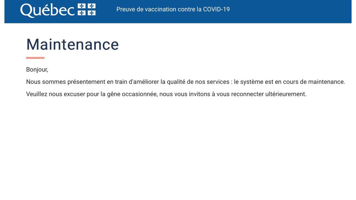 L'inscription à la loto-vaccin au Québec ne fonctionne pas