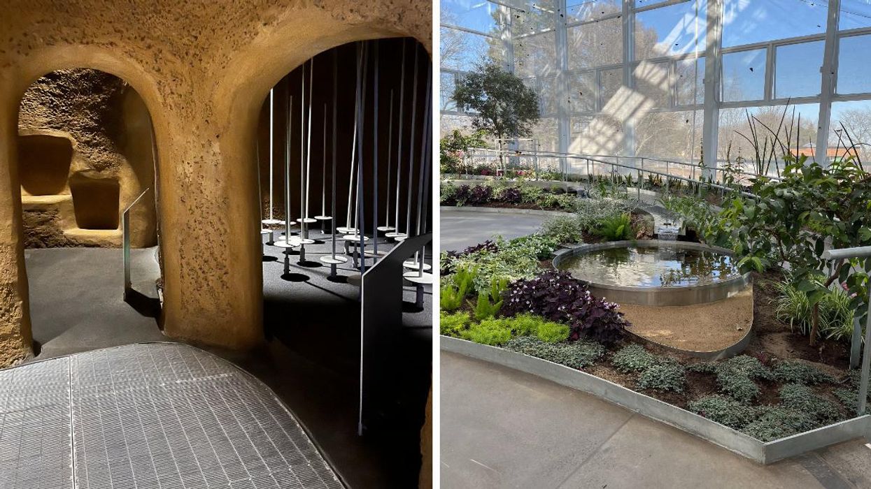 L'Insectarium de Montréal (intérieur). Droite : L'insectarium de Montréal (jardins).