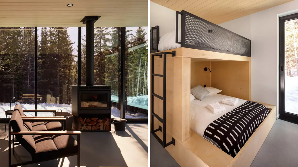 L'int\u00e9rieur du chalet.