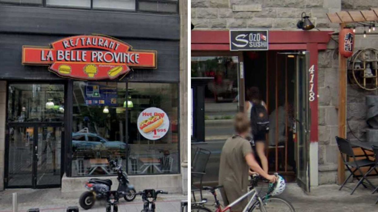 La Belle Province à Montréal. Droite : Sozo Sushi à Montréal.