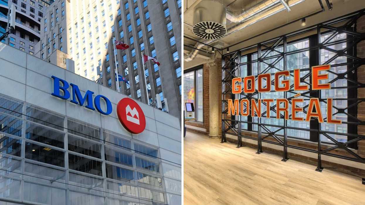 La BMO. Droite : Google Montréal.