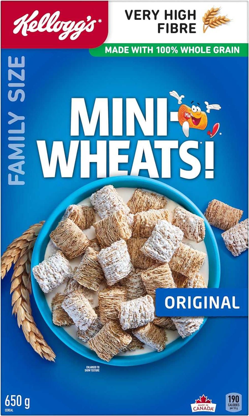 La bo\u00eete de c\u00e9r\u00e9ales Mini Wheats de Kellogg\u2019s sur le site d'Amazon.