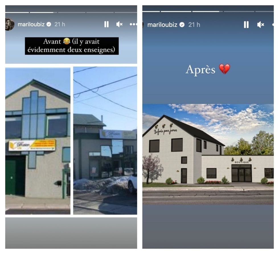 La boutique avant et apr\u00e8s.