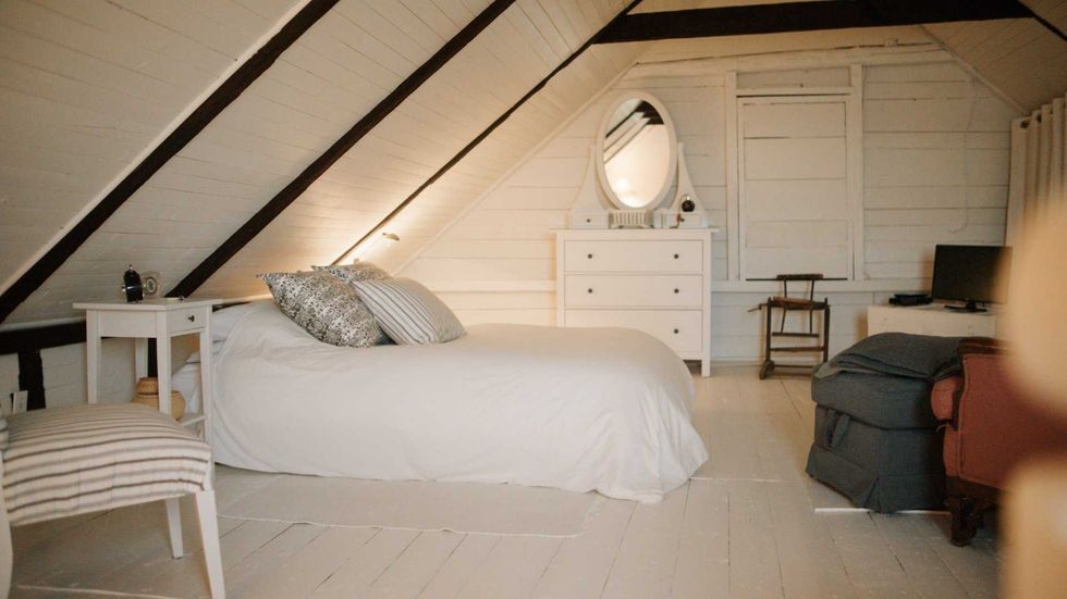 La chambre principale am\u00e9nag\u00e9e en loft.