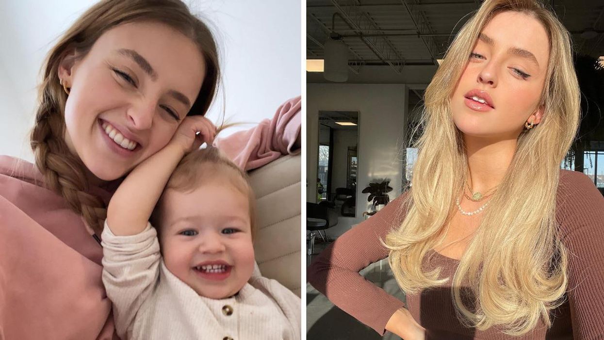 La chanteuse Alicia Moffet et sa fille Billie Lou. Droite : Alicia Moffet.