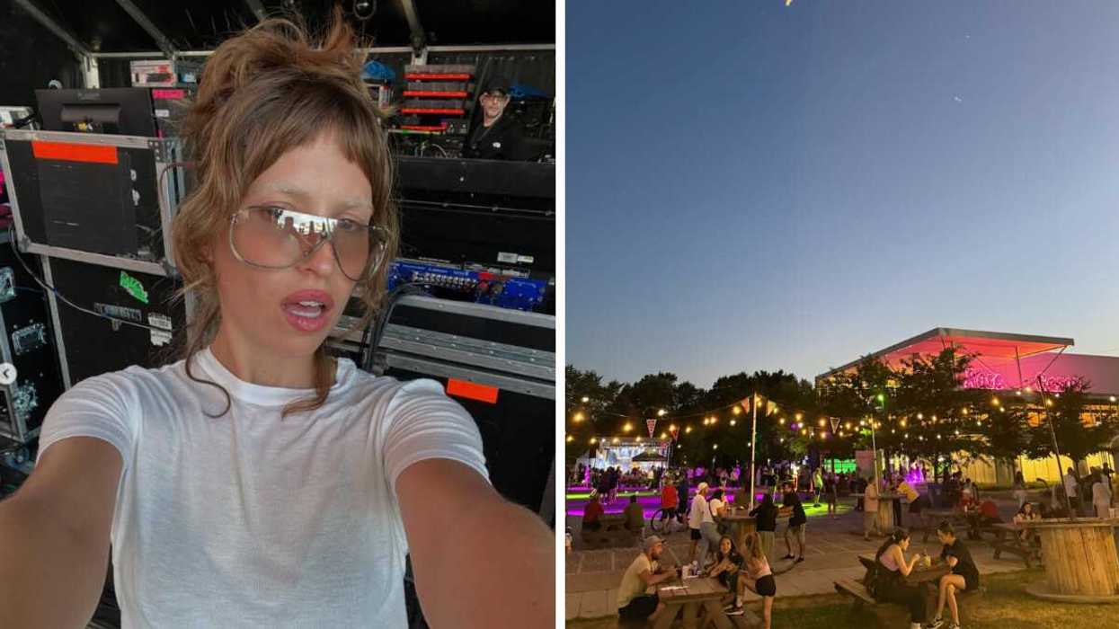 La chanteuse Claudia Bouvette. Droite : Le festival Rose Gazon en 2025.