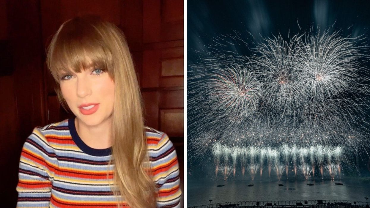 La chanteuse Taylor Swift. Droite : L’International des Feux Loto-Québec.