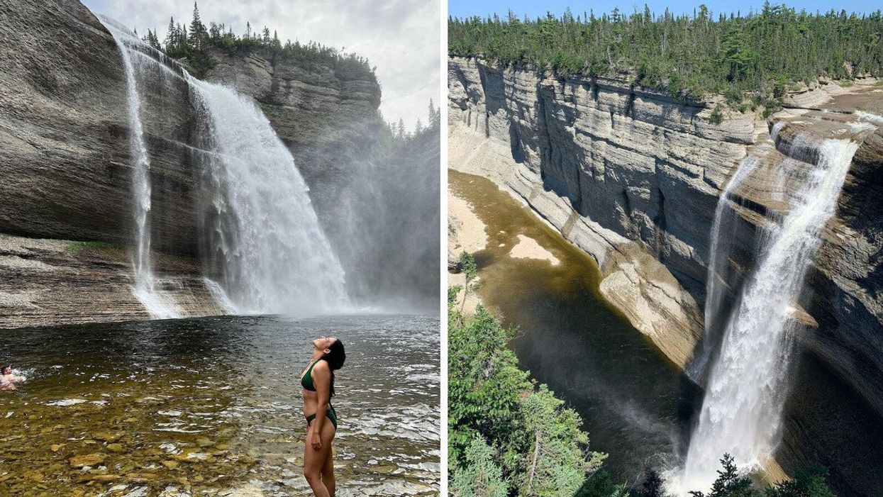 La chute Vauréal sur l'île d'Anticosti.