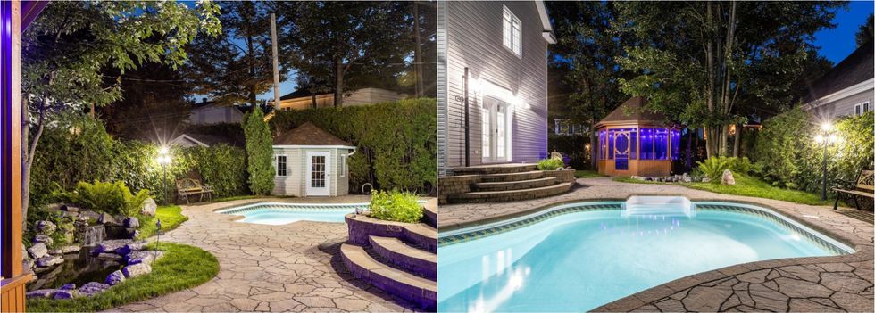 La cour arri\u00e8re.