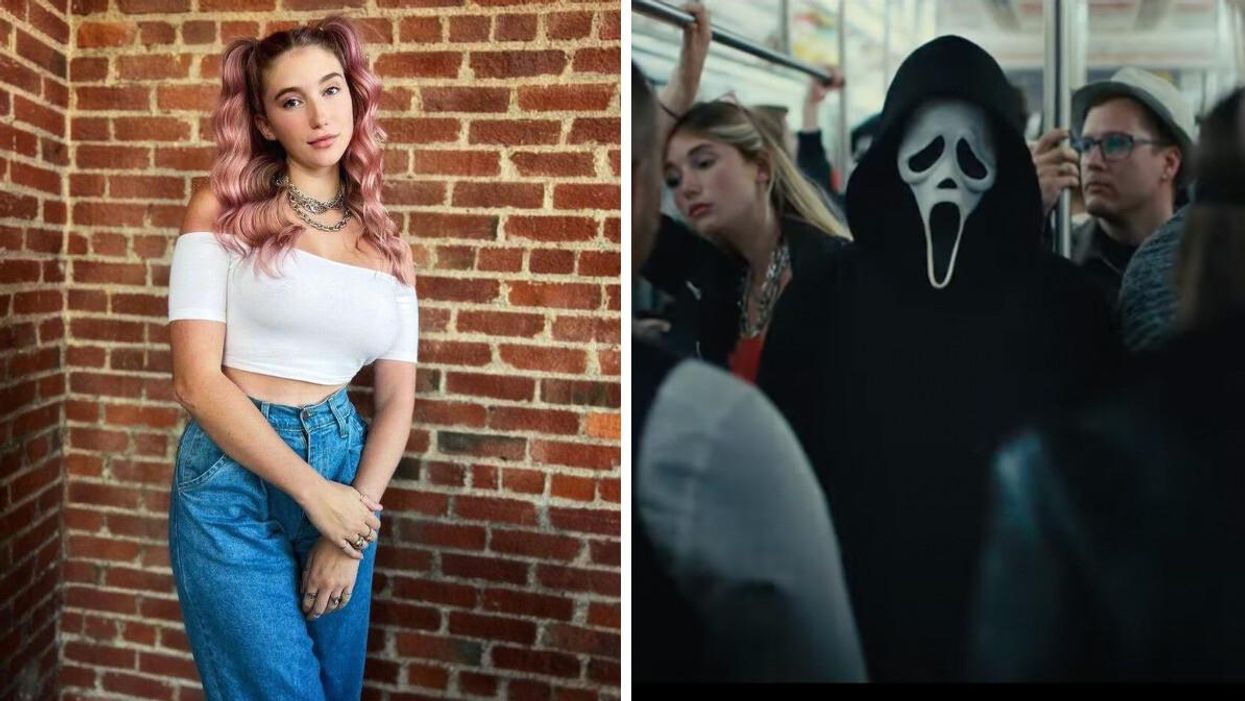 La créatrice de contenu Billie. Droite : Aperçu de Scream 6.