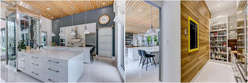 La cuisine. Droite : Le walk-in dans la cuisine.