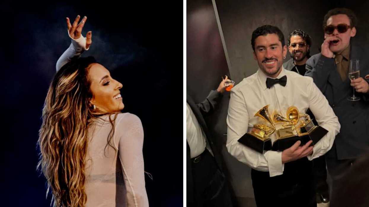 La danseuse Carol-Ann Vezina, connue à Occupation Double. Droite : Bad Bunny aux Grammys.