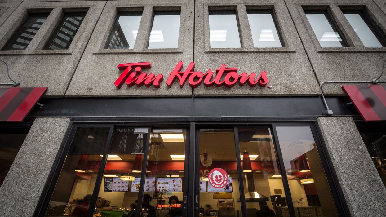 La devanture d'un Tim Hortons à Montréal.