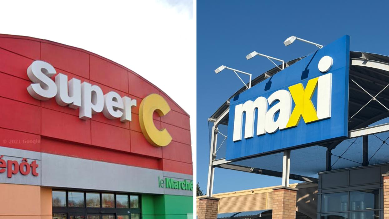 La façade d'un Super C. Droite : La façade d'un Maxi.