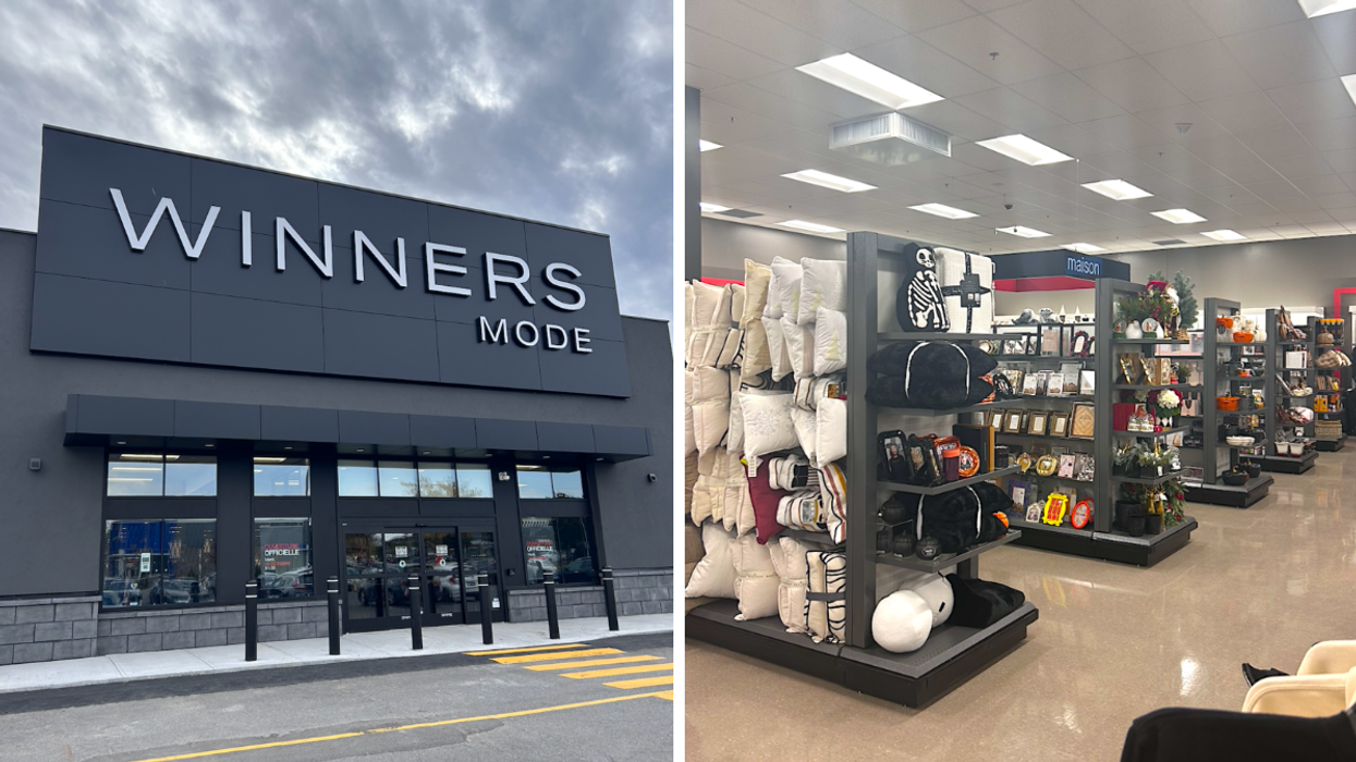 La façade du Winners de Châteauguay. Droite : Une partie de la section maison du Winners de Châteauguay.