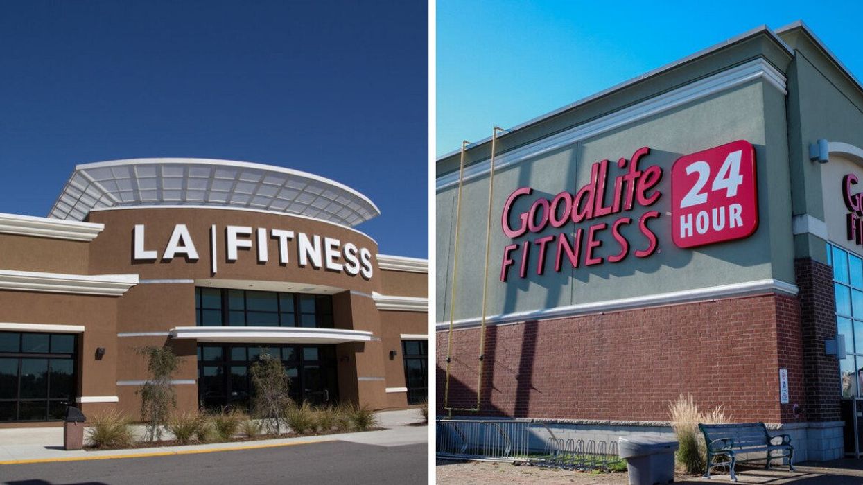 LA Fitness. Right: GoodLife Fitness.