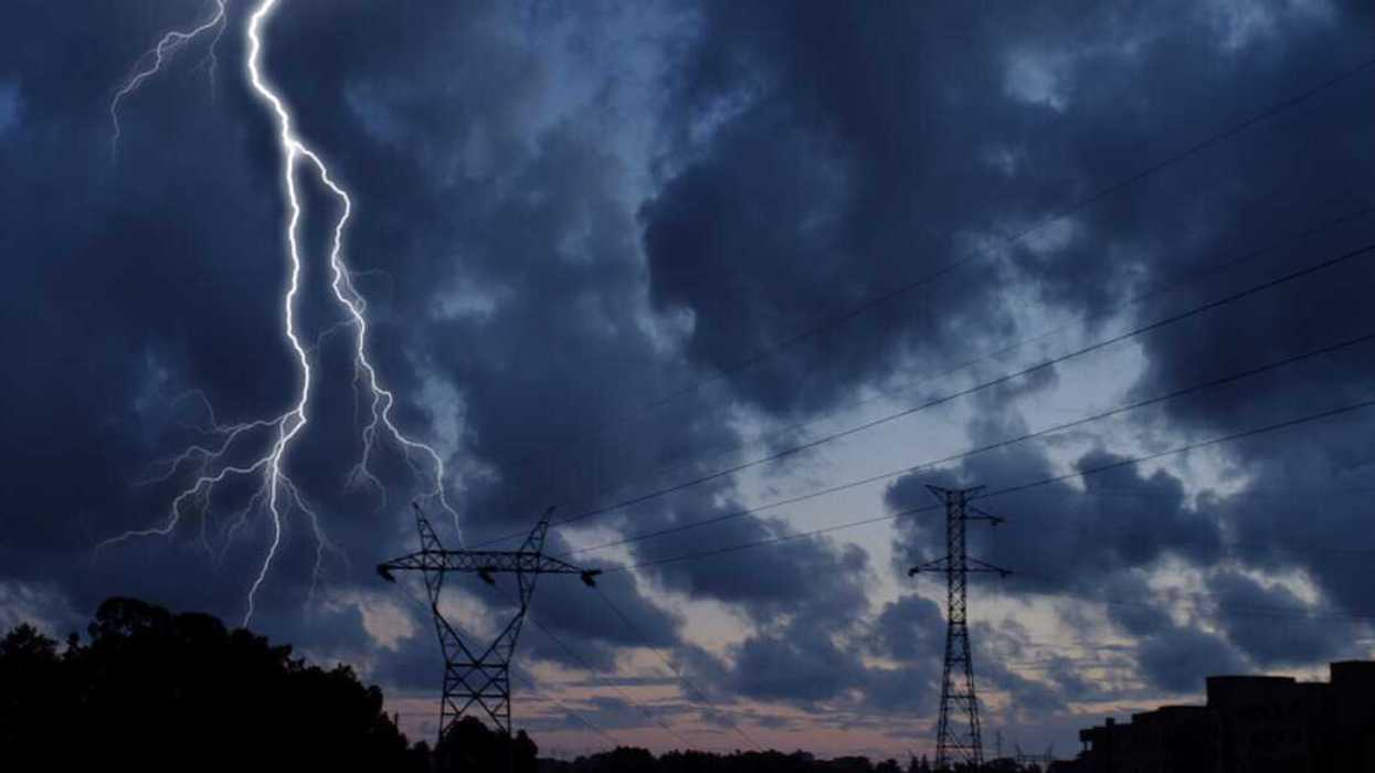 La foudre lors d'un orage violent.