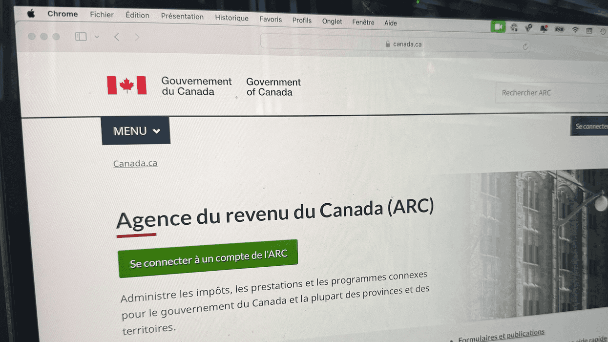La page d'accueil du site de l'Agence du revenu du Canada (ARC).