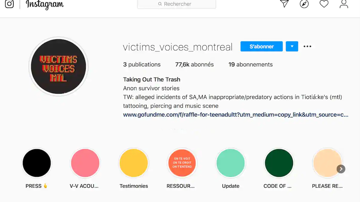 La page de dénonciations « Victims Voices Montréal » sur Instagram supprime tout
