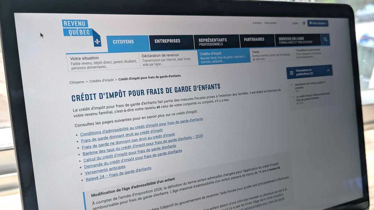 La page de Revenu Québec sur le crédit d'impôt pour frais de garde d'enfants.