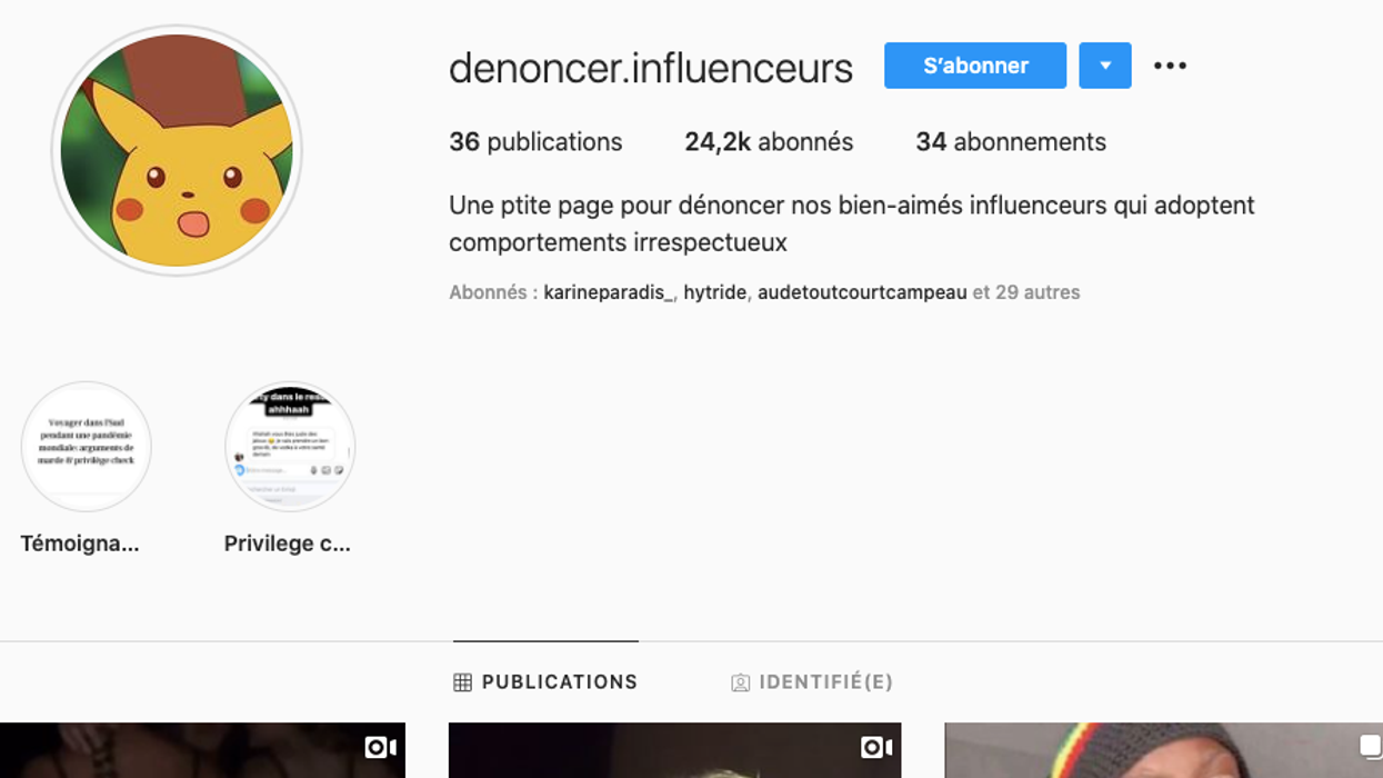 La page Instagram « cancel.influenceurs » a changé de nom