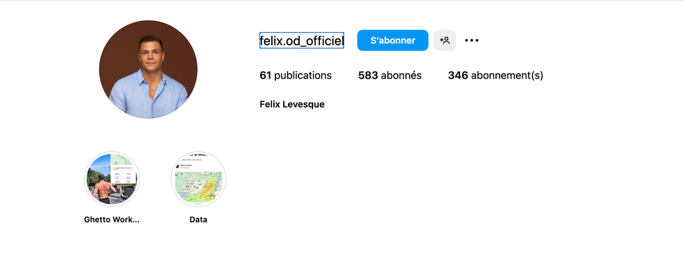 La page Instagram de F\u00e9lix Levesque.
