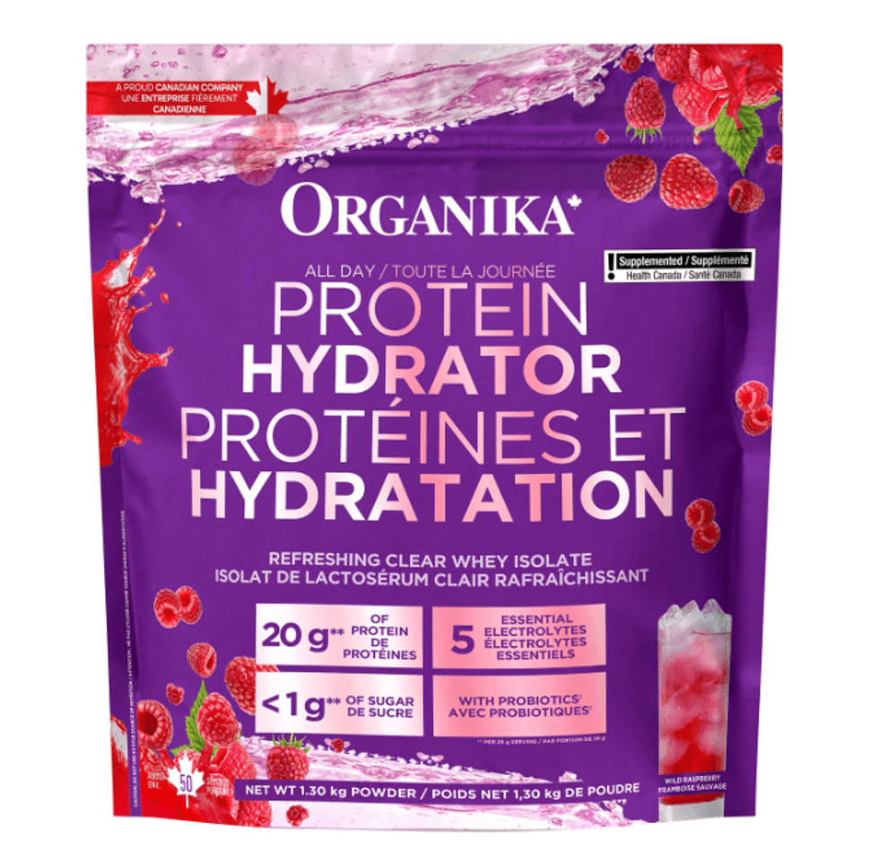 La poudre de prot\u00e9ines Hydrator d'Organika sur le site du Costco.