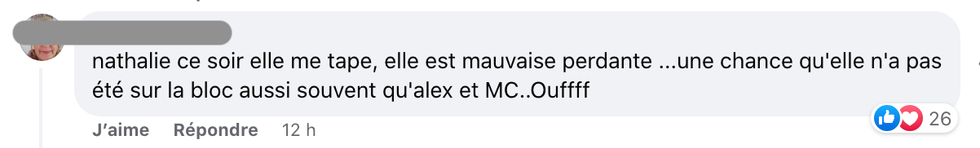 La r\u00e9action de Natalie fait jaser.