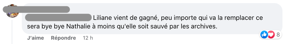 La r\u00e9action de Natalie fait jaser.