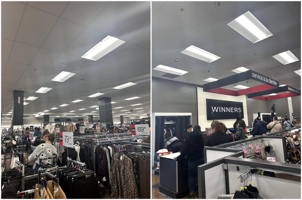 La section mode du Winners de Ch\u00e2teauguay. Droite : Les caisses du Winners de Ch\u00e2teauguay.
