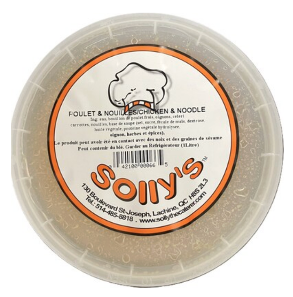 La soupe poulet et nouilles de Solly's.