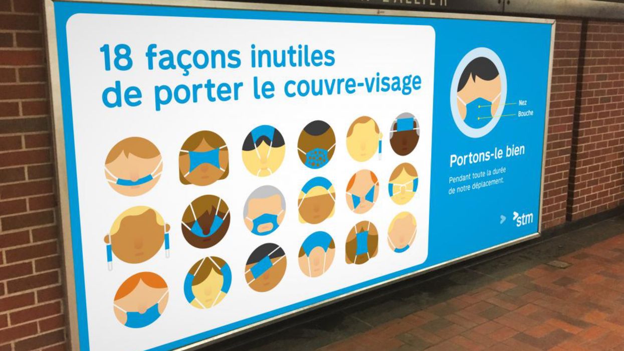 La STM se moque des Montréalais qui ne portent pas bien le masque dans le métro
