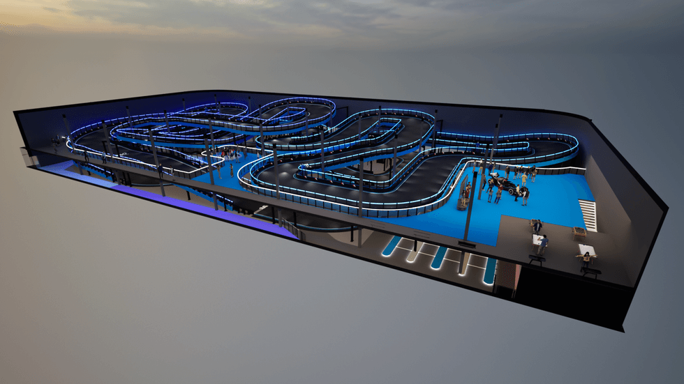 La super track de karting de 616 m\u00e8tres du TAG E-Karting.