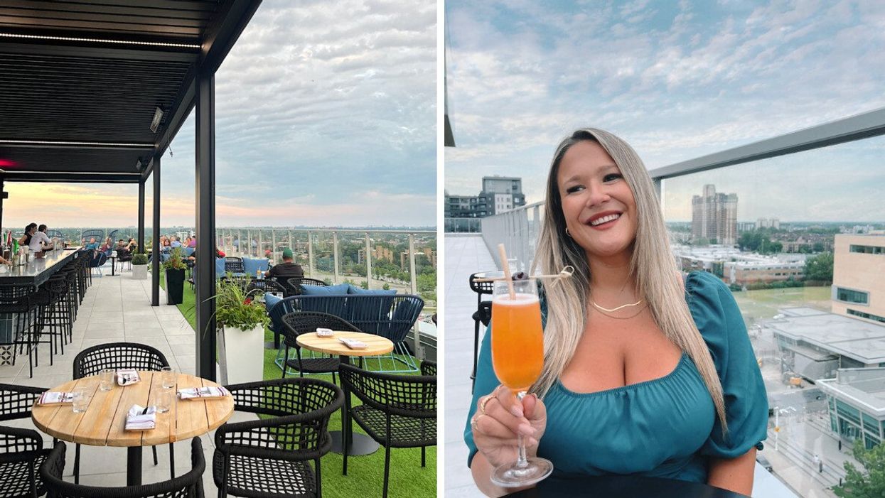 La Terrasse Cielo. Droite : Izabelle Bee à la Terrasse Cielo de Laval.