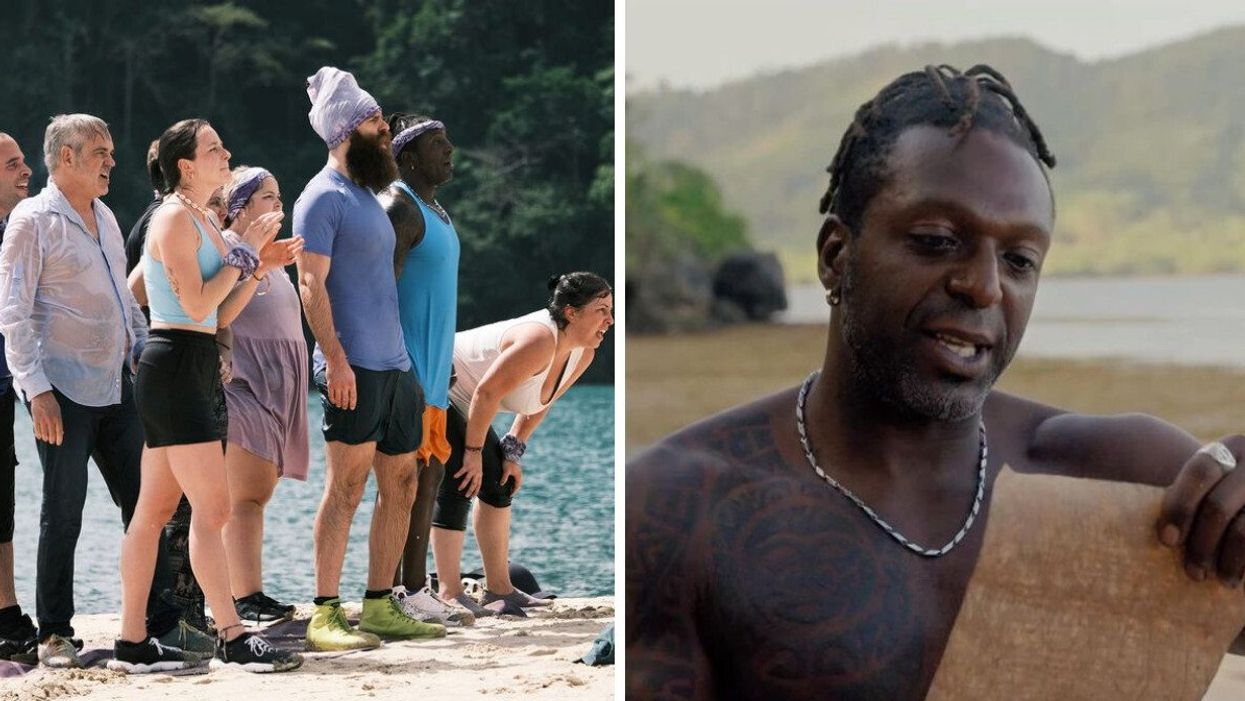 La tribu Kalooban à Survivor Québec. Droite : Pierre-Alexandre de Survivor Québec.
